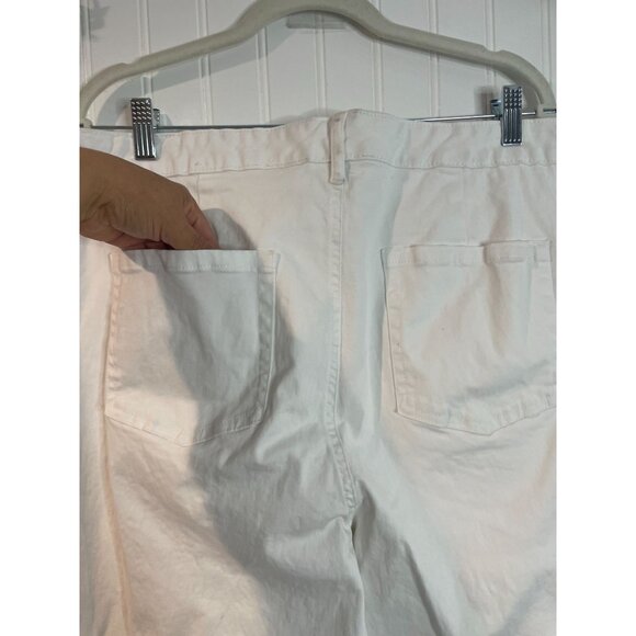 Style & Co. Womens White Wide-Leg Cotton/Spandex Pants Size 20W With Pockets - Picture 5 of 13